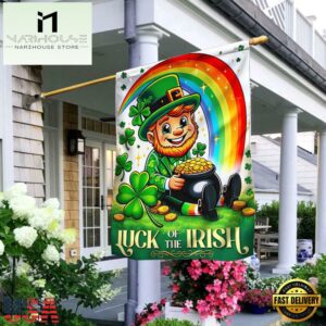 Saint Patrick's Day Leprechaun Luck of the Irish House And Garden Flag