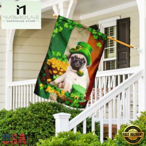 Saint Patrick's Day Pug IrishHouse And Garden Flag Decor