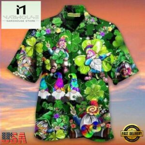 Shamrock Gnome Hippie Saint Patrick'S Day Hawaiian Shirt