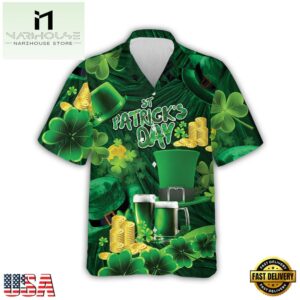 Shamrock Gnome Hippie Saint Patrick'S Day Hawaiian Shirt
