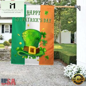 Shamrock Leprechaun's Hat Day House And Garden Flag Decor