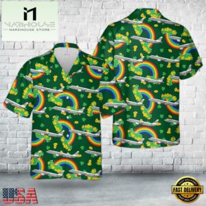 St. Patrick'S Day, Aer Lingus Retrojet St Colman Airbus A320-214 Ei-Dvm Hawaiian Shirt