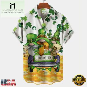 St. Patrick'S Day Cat Print Mens Hawaiian Shirt