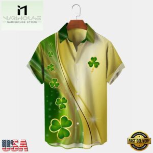 St. Patrick'S Day Clover Print Holiday Hawaii Shirt For Men And Women