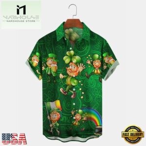 St. Patrick'S Day Clover Print Holiday Hawaii Shirt For Men And Women