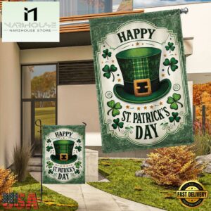 St. Patrick's Day Leprechaun Hat Green Hat House And Garden Flag