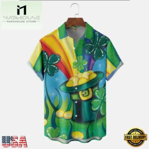 St Patrick'S Day Shamrock American Hawaiian Shirt