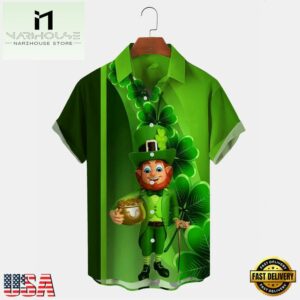 St. Patrick'S Day Shamrock Mens Hawaiian Shirts, Saint Patrick Mens Shirts