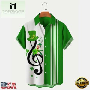 St. Patrick'S Day Shamrock Print Mens Hawaiian Shirts Casual Comfortable Plus Size Shirts