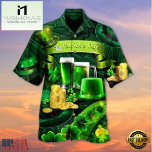 St Patrick'S Day Shamrock Short Sleeve Hawaiian Shirts
