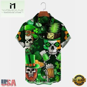 St Patrick'S Day Shamrock Short Sleeve Hawaiian Shirts