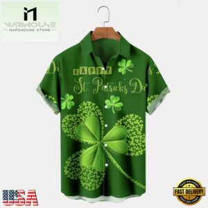St Patrick'S Day Shamrock Short Sleeve Hawaiian Shirts