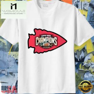 Super Bowl LIX Champions 2025 Kansas City Chiefs White T Shirt