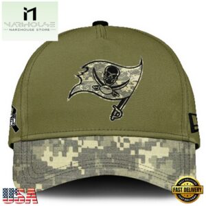 Tampa Bay Buccaneers 2024 Salute to Service Club Green Camo Cap Gift For Veteran