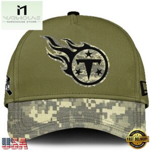 Tennessee Titans 2024 Salute to Service Club Green Camo Cap Gift For Veteran