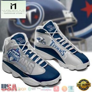 Tennessee Titans Football Team NFL Big Logo 6 Gift Air Jordan 13 Sneaker Shoes - Gift For Fans
