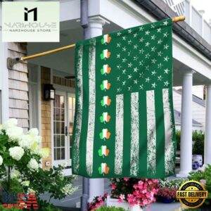 Three Clover Lucky American House And Garden Flag Decor