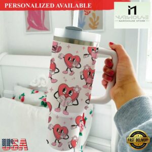 Valentine Book Lover Tumbler 40oz Heart Bookish Valentines Day Tumbler 40oz - 40oz Tumbler with Handle