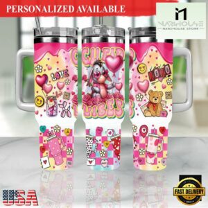 Valentine's Day For Cartoon 40oz Tumbler Wrap - 40oz Tumbler with Handle