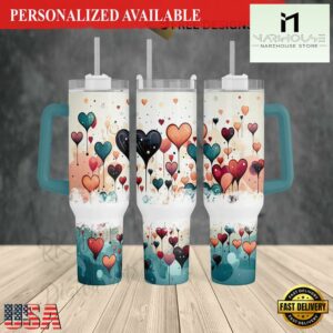 Valentine's hearts 40oz Tumbler 40oz Tumbler with Handle - 40oz Tumbler with Handle