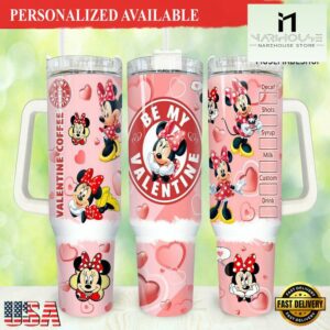 Valentines Mickey Minnie 40oz Tumbler with Handle - 40oz Tumbler with Handle