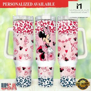 Valentines Minnie 40oz Tumbler Happy Valentines Day Tumbler - 40oz Tumbler with Handle