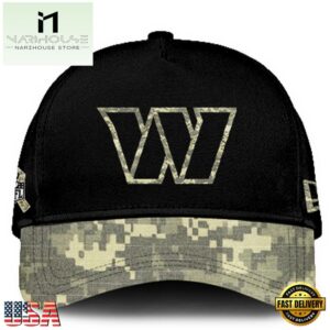 Washington Commanders 2024 Salute to Service Club Black Camo Cap Gift For Veteran