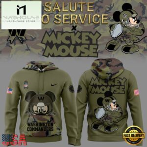 Washington Commanders Mickey Mouse Veteran Hoodie