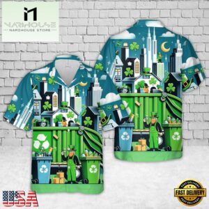 Waste Management St Patrick'S Day Hawaiian Shirt