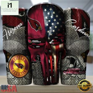 Arizona Cardinals NFL Skull Iron Pattern Tumbler