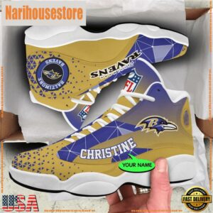 Baltimore Ravens NFL Personalized Jordan 13 Shoes