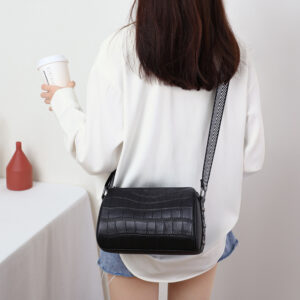 Alternative view of Leather Shoulder Wide Strap Casual Messenger Bag