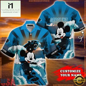 Carolina Panthers Special Mickey Mouse Movies Design Summer Hawaiian Shirt, NFL Aloha Shirt