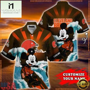 Cleveland Browns Special Mickey Mouse Movies Design Summer Hawaiian Shirt, NFL Aloha Shirt