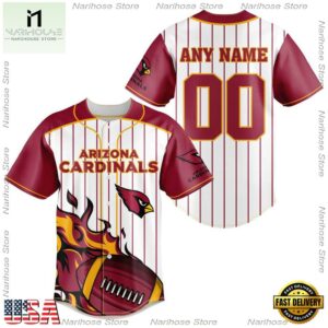 Custom Name And Number Arizona Cardinals NFL 3D Baseball Jersey Shirt