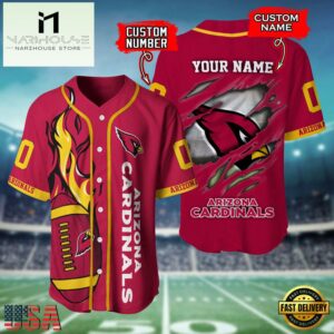Custom Name And Number Arizona Cardinals NFL Team Sport Baseball Jersey Shirt