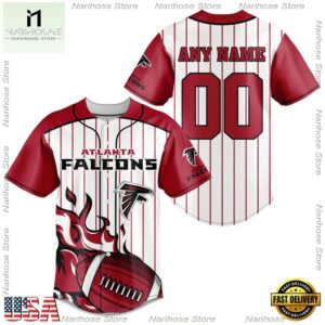 Custom Name And Number Atlanta Falcons NFL 3D Baseball Jersey Shirt