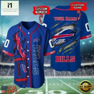 Custom Name And Number Buffalo Bills NFL Football Team Baseball Jersey Shirt