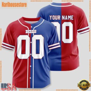 Custom Name And Number Buffalo Bills NFL Team Baseball Jersey