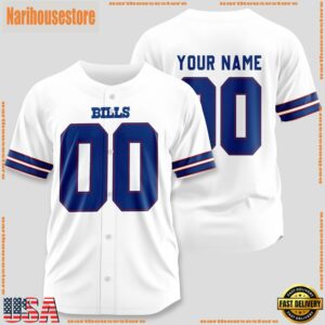Custom Name And Number Buffalo Bills NFL Team Baseball Jerseys