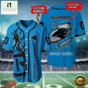 Custom Name And Number Carolina Panthers NFL Football Team Baseball Jersey Shirt