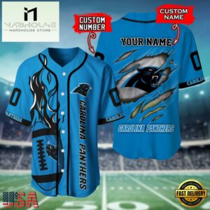 Custom Name And Number Carolina Panthers NFL Team Sport Baseball Jersey Shirt