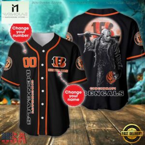 Custom Name And Number Cincinnati Bengals NFL Horror 3D Baseball Jersey Shirt