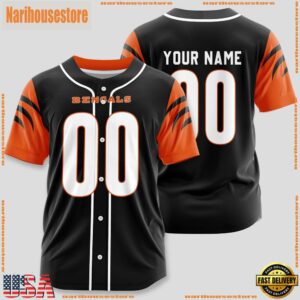 Custom Name And Number Cincinnati Bengals NFL Team Sport Baseball Jersey