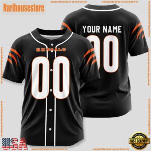 Custom Name And Number Cincinnati Bengals NFL Team Sports Baseball Jersey