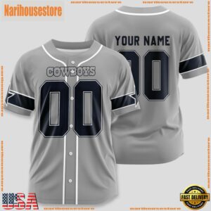 Custom Name And Number Dallas Cowboys NFL Team Baseball Jersey
