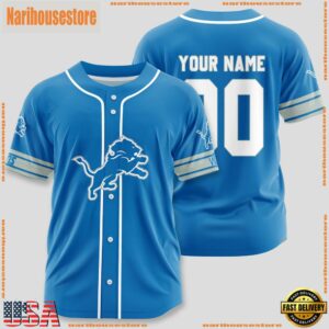 Custom Name And Number Detroit Lions NFL Sport Baseball Jersey