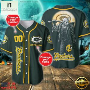 Custom Name And Number Green Bay Packers NFL Horror 3D Baseball Jersey Shirt