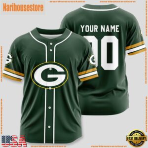 Custom Name And Number Green Bay Packers NFL Sport Baseball Jersey