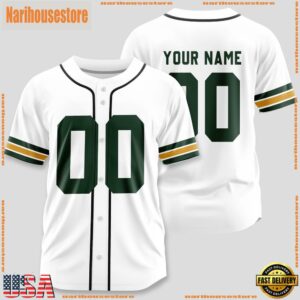 Custom Name And Number Green Bay Packers NFL Team Baseball Jersey